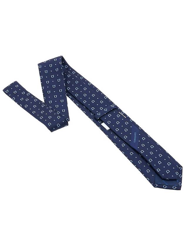 Ferragamo Men's Gancini Silk Tie 35 0883 F NAVY 0762039 - SALVATORE FERRAGAMO - BALAAN 4