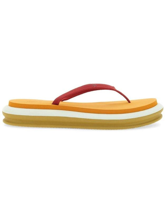 Women's Layered Flip Flops Red Orange - TORY BURCH - BALAAN 1