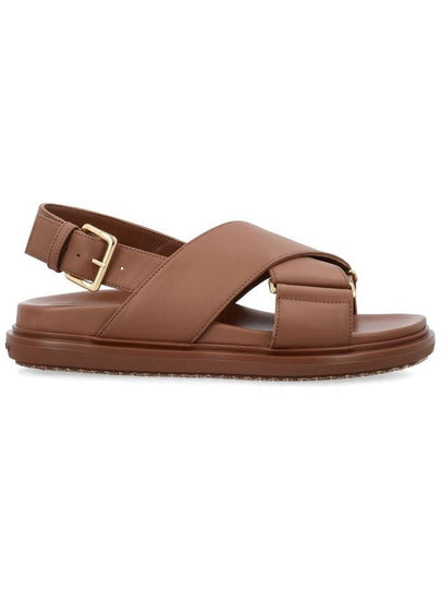 Fussbet Leather Sandals Brown - MARNI - BALAAN 2