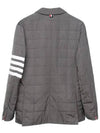 4 Bar Poly Twill Padding Blazer Jacket Grey - THOM BROWNE - BALAAN 3