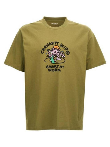 Graphic Print Short Sleeve T-Shirt Green - CARHARTT WIP - BALAAN 1