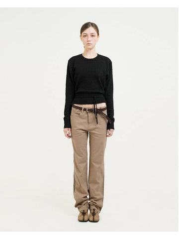 CORDUROY DETAIL PANTS BROWN - TUDE - BALAAN 1