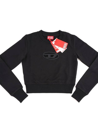 F Slimmy Cutout Logo Crop Sweatshirt Black - DIESEL - BALAAN 2