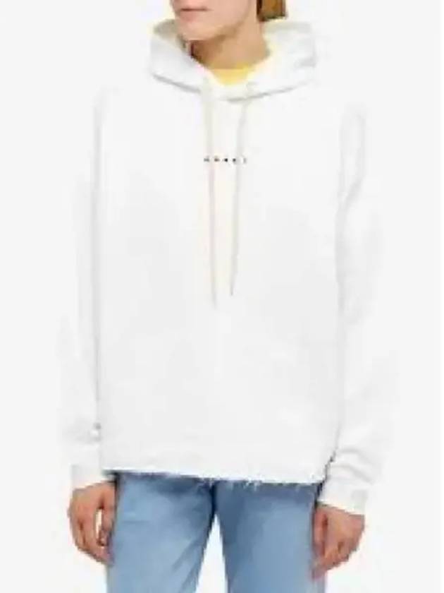 Logo Print Hooded Top Stone White - MARNI - BALAAN 2