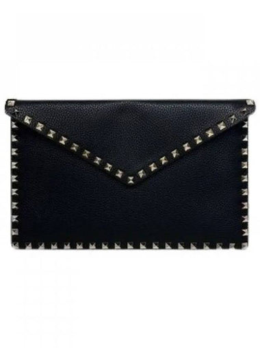 P0P56 BOL 0NO Rockstud Clutch Bag - VALENTINO - BALAAN 1