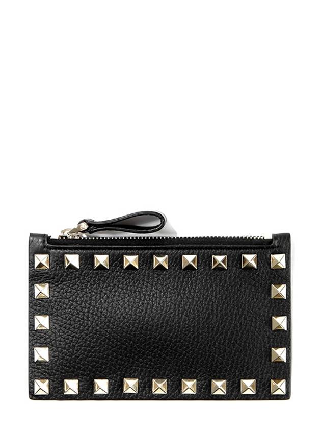 Rockstud zipped card wallet - VALENTINO - BALAAN.