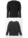 HP36 JK321 Pleated Long Sleeve TShirt Black Men's TShirt TJ - ISSEY MIYAKE - BALAAN 4