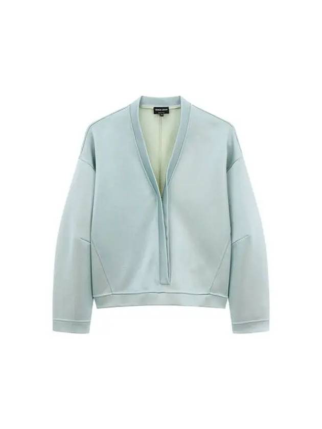 Women Shining Hidden Zipper Pullover Mint - GIORGIO ARMANI - BALAAN 1