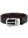 Horseshoe Buckle Reversible Leather Belt Black Brown - MONTBLANC - BALAAN 2