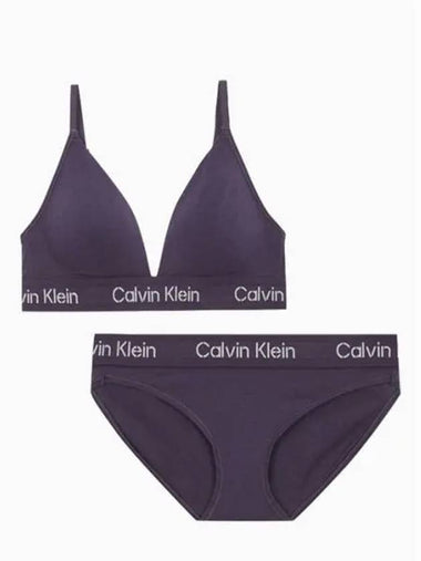 Underwear Women s Stencil Logo Modern Cotton Triangle Set Purple - CALVIN KLEIN - BALAAN 1