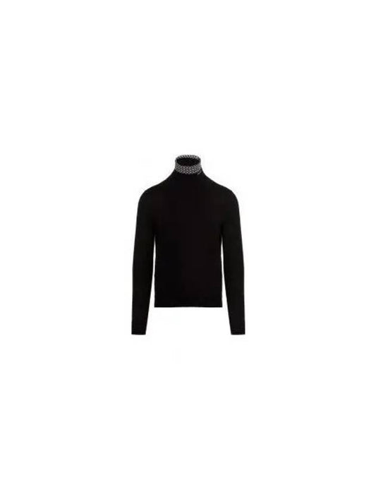 Logo Superfine Wool Turtleneck Black - PRADA - BALAAN 2