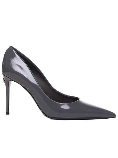 Women's Polished Calfskin Pumps Heel Gray - DOLCE&GABBANA - BALAAN 1