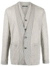 Striped Linen Jacket Grey - EMPORIO ARMANI - BALAAN 2