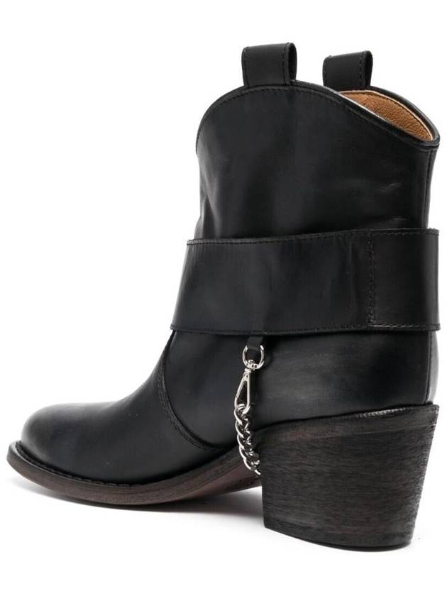 Texan Ankle Boots In Black Leather Woman - VIA ROMA 15 - BALAAN 3