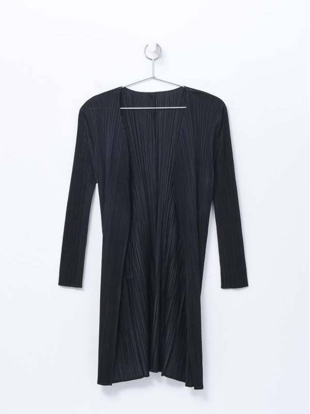 Pleated Open Cardigan Black - ISSEY MIYAKE - BALAAN 2