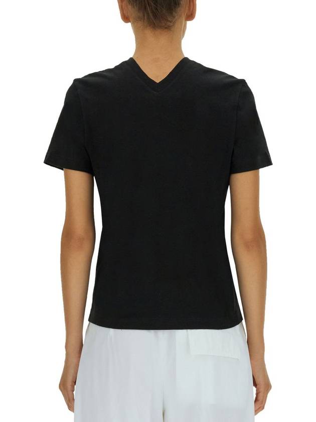 V-neck cotton t-shirt black - BOTTEGA VENETA - BALAAN 4