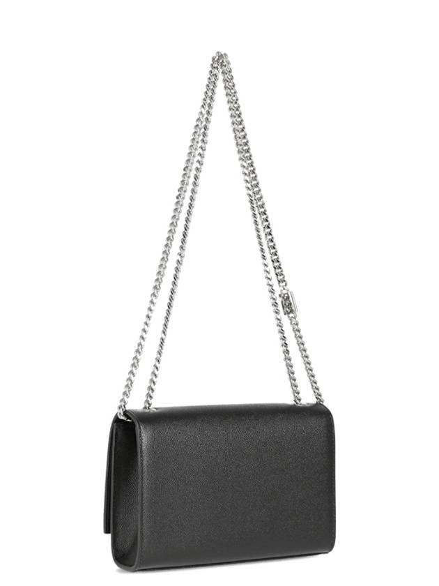 Kate Small Chain Bag In Grain de Poudre Leather Black - SAINT LAURENT - BALAAN 4