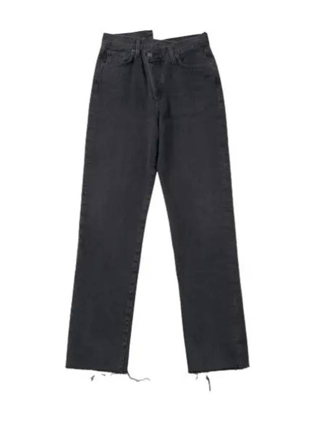 A Goldie Criss Cross Straight Denim Pants Black Jeans - AGOLDE - BALAAN 1