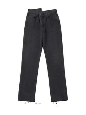 A Goldie Criss Cross Straight Denim Pants Black Jeans - AGOLDE - BALAAN 1