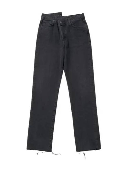 A Goldie Criss Cross Straight Denim Pants Black Jeans - AGOLDE - BALAAN 1