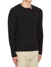 RWB Cable Wool Knit Top Navy - THOM BROWNE - BALAAN 6