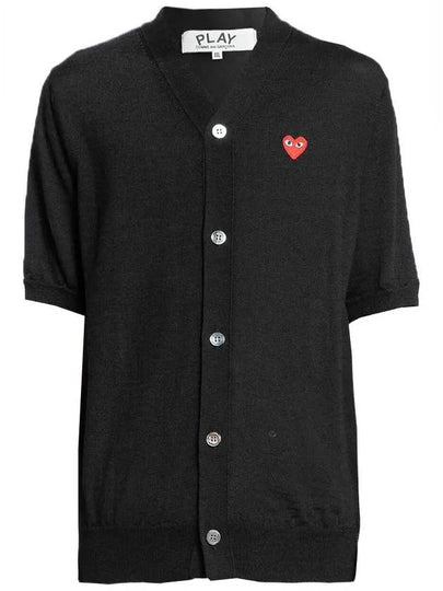 heart logo short sleeve cardigan AX N096 051 1 - COMME DES GARCONS - BALAAN 2