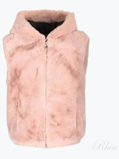 State Bunny Fur Hooded Vest Pink - MOOSE KNUCKLES - BALAAN 2