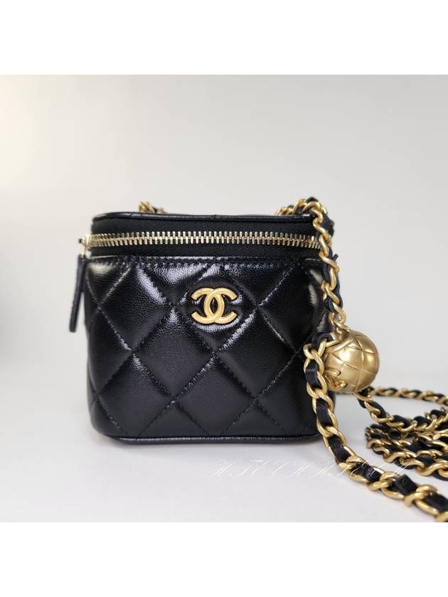 Gold Ball Square Vanity Mini Bag Black - CHANEL - BALAAN 9