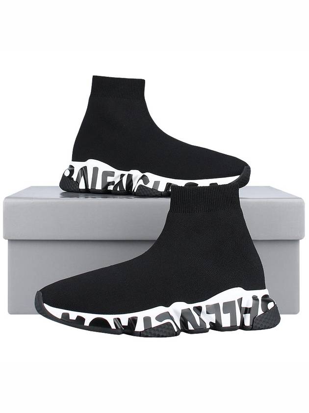 Speed Midsole Graffiti High Top Sneakers White Black - BALENCIAGA - BALAAN 10