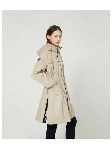 Melissani long dark beige women s windproof jacket - DUVETICA - BALAAN 1