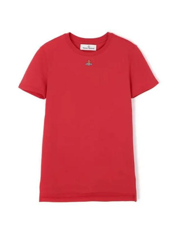 Embroided ORB Peru Short Sleeve T-Shirt Red - VIVIENNE WESTWOOD - BALAAN 1