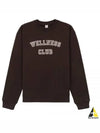 Wellness Club Flock Crew Neck Cotton Sweatshirt Brown - SPORTY & RICH - BALAAN 2