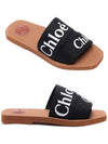 Woody Logo Flat Mule Slippers Black - CHLOE - BALAAN 3