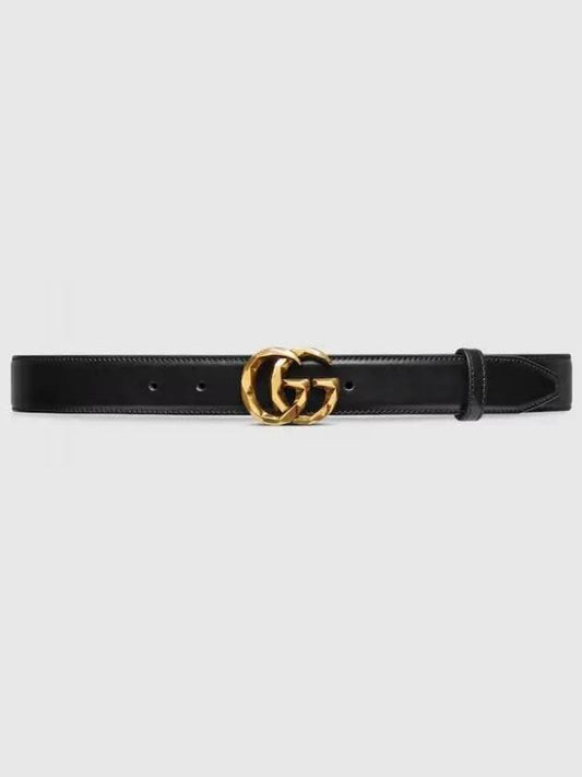 GG Marmont Leather Belt Black - GUCCI - BALAAN 2