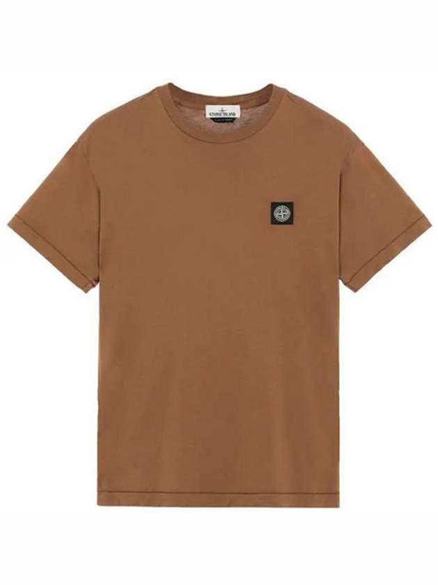 Men's Waffen Logo Patch Short Sleeve T-Shirt Brown - STONE ISLAND - BALAAN 1