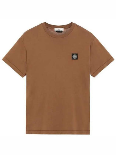 Men's Waffen Logo Patch Short Sleeve T-Shirt Brown - STONE ISLAND - BALAAN 1