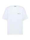 Embroidered Logo Cotton T-Shirt White - DIOR - BALAAN 2