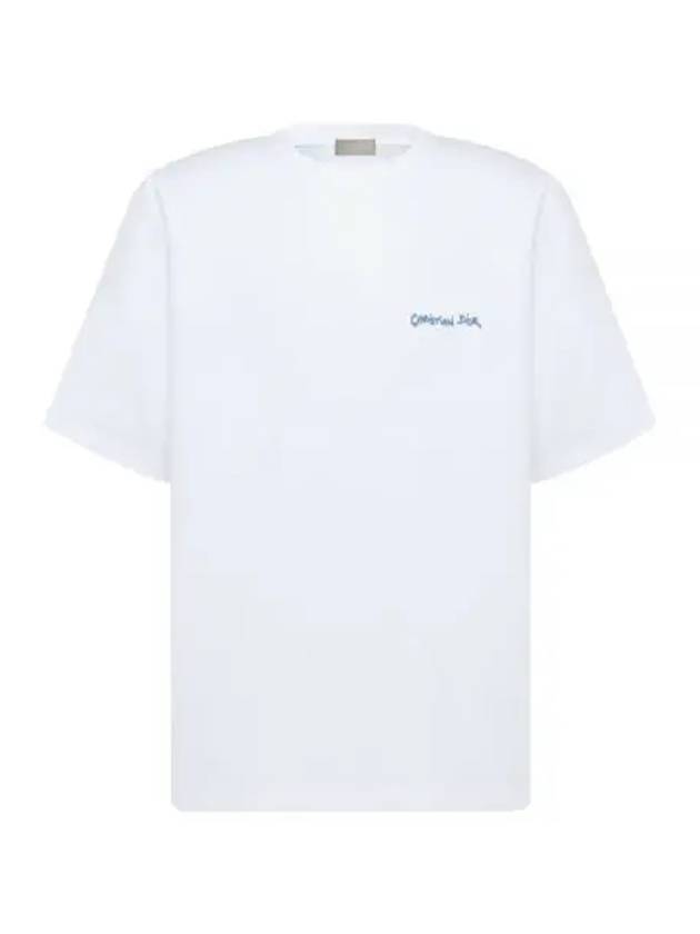 Embroidered Logo Cotton T-Shirt White - DIOR - BALAAN 2