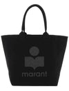 Women's Yenky Glitter Logo Tote Bag Black - ISABEL MARANT - BALAAN 2