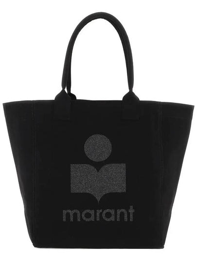 Women's Yenky Glitter Logo Tote Bag Black - ISABEL MARANT - BALAAN 2