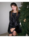 Holiday Satin Mini Dress Black - LETTER FROM MOON - BALAAN 2