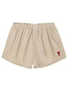 De Coeur Cotton Shorts Beige - AMI - BALAAN 1