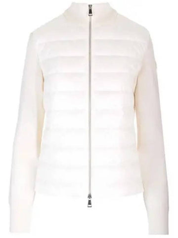 Logo patch knit down mix zip up ivory women s jacket 270106 - MONCLER - BALAAN 1