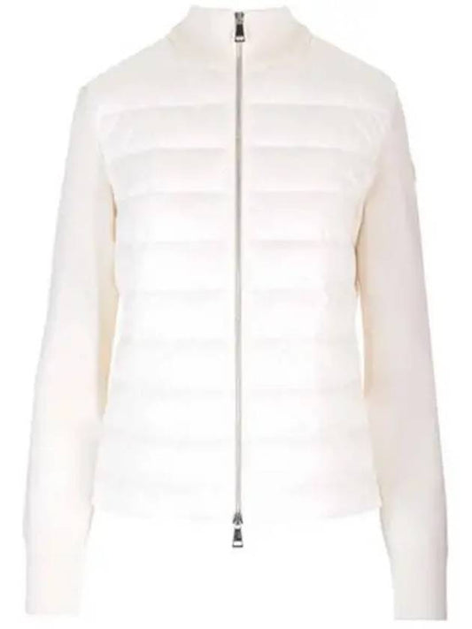 Logo patch knit down mix zip up ivory women s jacket 270106 - MONCLER - BALAAN 1