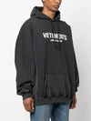 Logo Print Cotton Hoodie Black - VETEMENTS - BALAAN 5