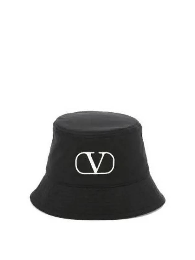 V Logo Signature Bucket Hat Black White 5Y2HGA11LBK0NI - VALENTINO - BALAAN 1