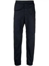 Men's Compass Patch Light Stretch Cotton Canvas Track Pants Navy - STONE ISLAND - BALAAN 2