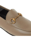 gold leather horsebit loafers beige - GUCCI - BALAAN.