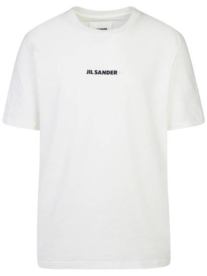 Logo Print Crew Neck Short Sleeve T-shirt Porcelain - JIL SANDER - BALAAN 2