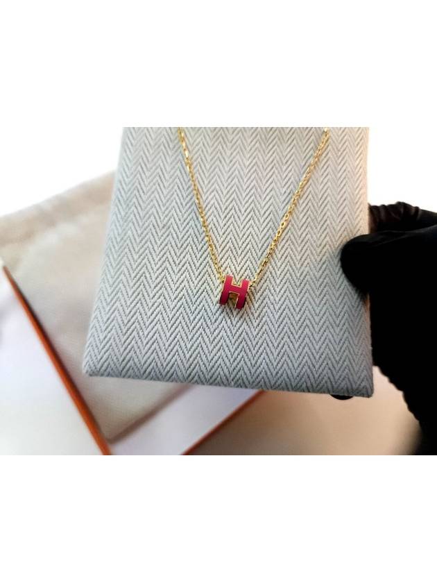 Mini Pop H Pendant Necklace Gold Rose Extreme - HERMES - BALAAN 4